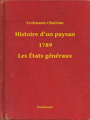 cover image of Histoire d'un paysan--1789--Les États généraux
